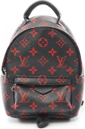 Louis Vuitton Black Red Color Coated Canvas Leather Backpack (Pre-Owned)