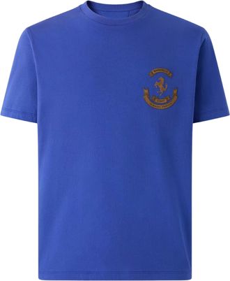 Ferrari Embroidered Logo Cotton T-Shirt