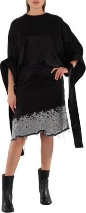 J.W.Anderson Jw Anderson Ladies Black Glitter-Detail Asymmetric Skirt, Brand Size 8 (US Size 4)