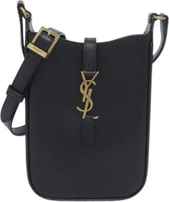 Saint Laurent Pre-owned Cross Body Bags, female, Black, Size: ONE SIZE Pre-owned Leather Shoulder Bag