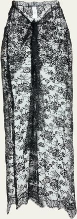 Dolce & Gabbana Chantilly Lace Scallop Maxi Skirt