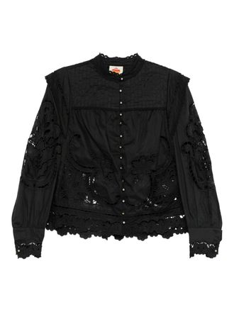 Farm Rio Black Richilieu Blouse