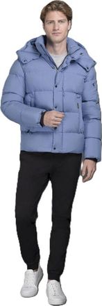Moorer MenS Sky Blue Quilted Puffer Jacket, Size 48