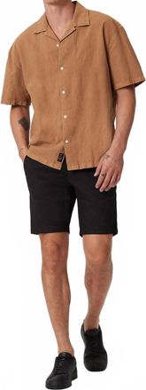 Mavi Noah Mid Rise Shorts In Black Luxe Twill