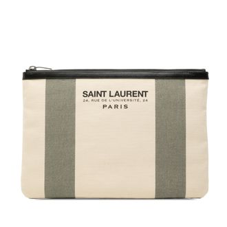 Saint Laurent Tweedehands Canvas Strand Ritstas
