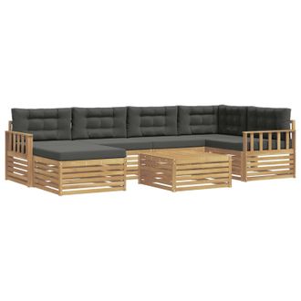 vidaXL Conjunto De Sof&aacute;s De Exterior 7 Uds. Blanco Y Antracita Vidaxl