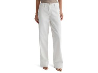 AG - Adriano Goldschmied Allegra High Rise Wide Leg Pants in Powder Womens Clothing Powder : 32 29, Cotton/Denim/Elastane