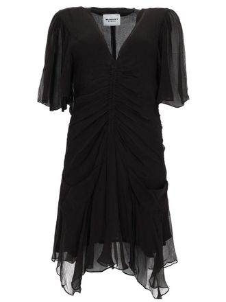 Isabel Marant Vivienne Ruched Asymmetrical Mini Dress