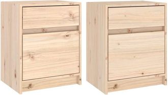 vidaXL Vidaxl - Mesitas de noche 2 uds madera maciza de pino 40x31x50 cm