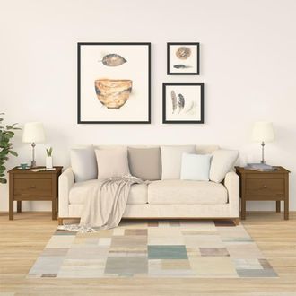 vidaXL Vidaxl - Mesa Auxiliar 2 Uds Madera Maciza Pino Marr&oacute;n Miel 50x50x49 Cm