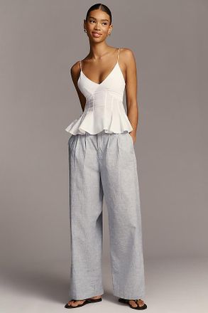 Maeve Provence Relaxed Pleated Pants