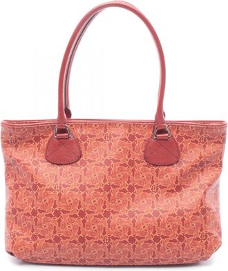 Celine Multi-Color Red Color Coated Canvas Leather Handbag Tote Bag (Pre-Owned)