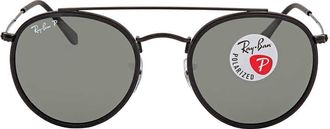 Ray-Ban Ray Ban Round Double Bridge Polarized Green Classic G-15 Unisex Sunglasses RB3647N 002/58 51