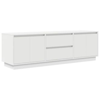 Berkfield Home TV Cabinet with LED Lights White 160.5x41x50 cm