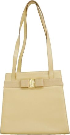 Ferragamo Beige Leather Tote Bag (Pre-Owned)