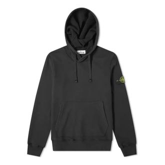 Stone Island Garment Dyed Popover Hoodie Black 731564120-V0029