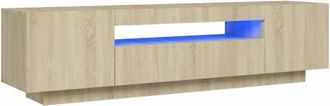 vidaXL Mueble de tv con luces led roble Sonoma 160x35x40 cm Vidaxl