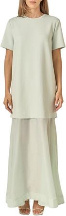 English Factory See Through Mixed Media Maxi Dress in Mint at Nordstrom, Size Medium