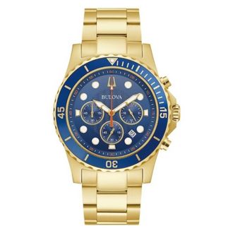 Bulova Marine Star Chronograph Quartz Blue Dial Mens Watch 98B377