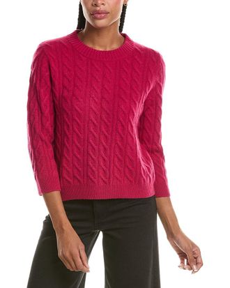 N.Peal N. PEAL Emilia Cable Round Neck 100% Cashmere Sweater
