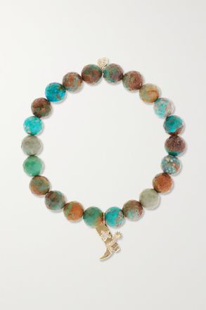 Sydney Evan Bracciale In Oro 14 Carati Con Pietre E Ciondolo A Forma Di Stivale Da Cowboy