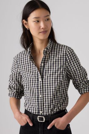 Levi's Slim Poplin Shirt - Donna - XS - Blu / Jette Check Navy Blazer