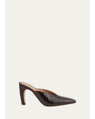 Malone Souliers Rowe 90MM Croc-Embossed Leather Mules
