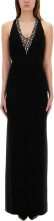 Max Mara Secolo Dress - Dames - Avondkleed - Zwart - XS - Polyester - Kleedjes