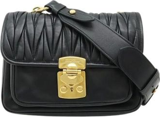 Miu Miu Pre-owned Cross Body Bags, female, Black, Size: ONE SIZE Pre-owned Leather Shoulder Bag