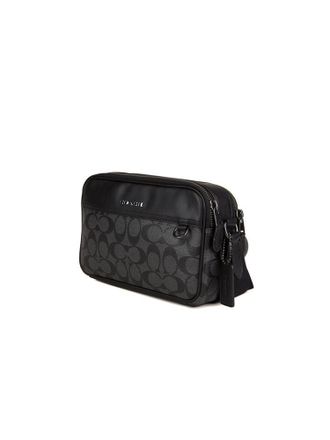 Coach Womens Crossbody Bag Grey-Black Calf Leather Crossbody-bags