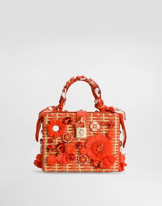 Dolce & Gabbana Dolce Box Handbag In Raffia - Woman Handbags Multicolor Onesize