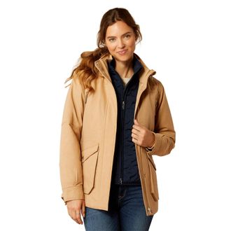 Ariat Womens Sterling Waterproof Insulated Parka Jacket Long Sleeve in Tannin, Size X-Large, by Ariat