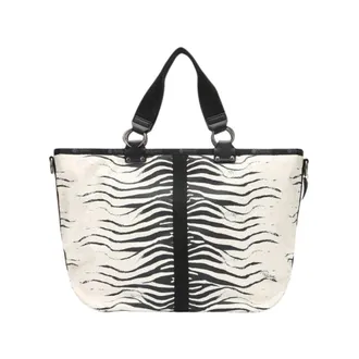 Roberto Cavalli Tote Bags, female, Black, Size: ONE SIZE Mini Zebra Roma