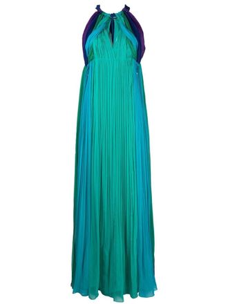 Alberta Ferretti draped tulle silk gown - women - Silk/Polyamide - 40 - Blue