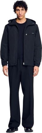 Sandro Nylon windbreaker in Black at Nordstrom, Size Xx-Large