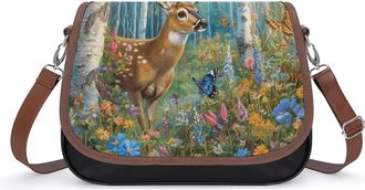 Generic Deer in The Forests Crossbody Bags for Women Shoulder Messenger Bag Purse Handbags