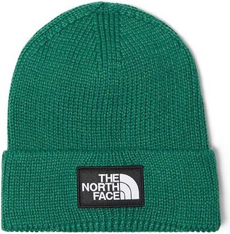 The North Face TNF Logo Box Cuffed Beanie Caps Evergreen, Polyester