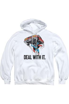 Gildan DC Comics Deal With It Adult Pull Over Hoodie / Hooded Sweatshirt