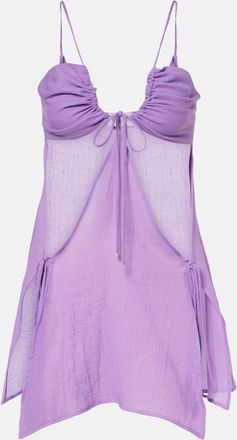 The Attico Cutout cotton muslin minidress