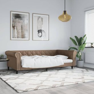 vidaXL Sof&aacute; Cama Cuero Sint&eacute;tico Color Capuchino 100x200 Cm Vidaxl