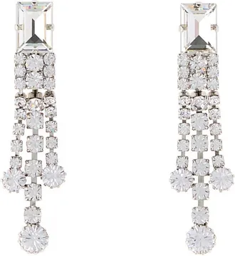 Alessandra Rich Silver Fringe Drop Earring