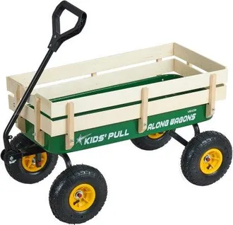OEM Carro De Playa Con Ruedas 102 X 53 X 52 Cm, Carga 150 Kg, Acero Carbono Madera, Resistente Al Clima &Oacute;xido Y Agua, Carrito Todo Terreno Verde Amarillo 