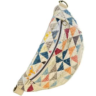 Generic Vintage-Inspired Patchwork Quilted Sling Bag,Quilted Crossbody Lightweight Sling Bag for Daily Travel Work ( E)
