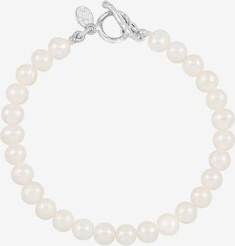 Dower & Hall Mens White Pearl Bracelet in Sterling Silver at Nordstrom
