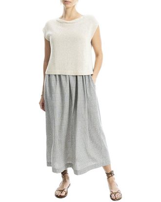 Max Studio Two-Fer Linen-Blend Maxi Dress