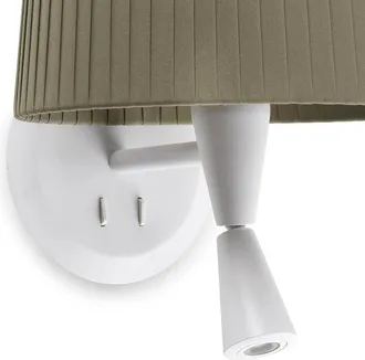 Faro Barcelona Samba Aplique De Pared Con Lector Blanca/encintada Verde 64308-37