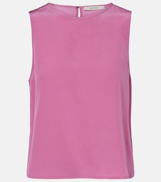 Asceno Sofia silk cr&ecirc;pe tank top
