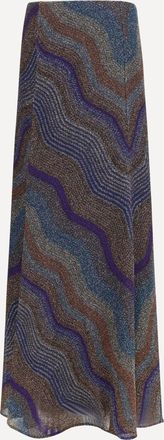 Missoni Sequined chevron lam&eacute; viscose long Skirt Female 40