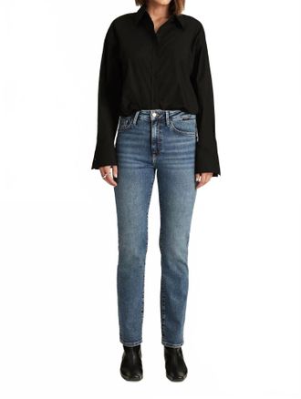 Mavi Kendra High Rise Straight Leg Jeans In Mid Brushed Gold Premium