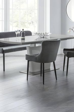 Julian Bowen Como Rectangular Extending High Gloss 4-6 Seater Dining Table in Grey